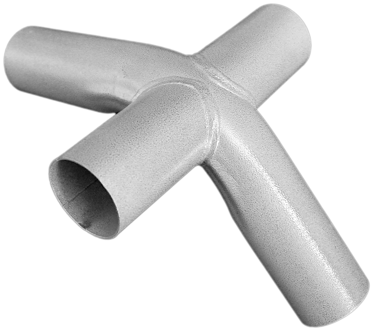 4-Way 2 inch Fitting - Silver Hammertone