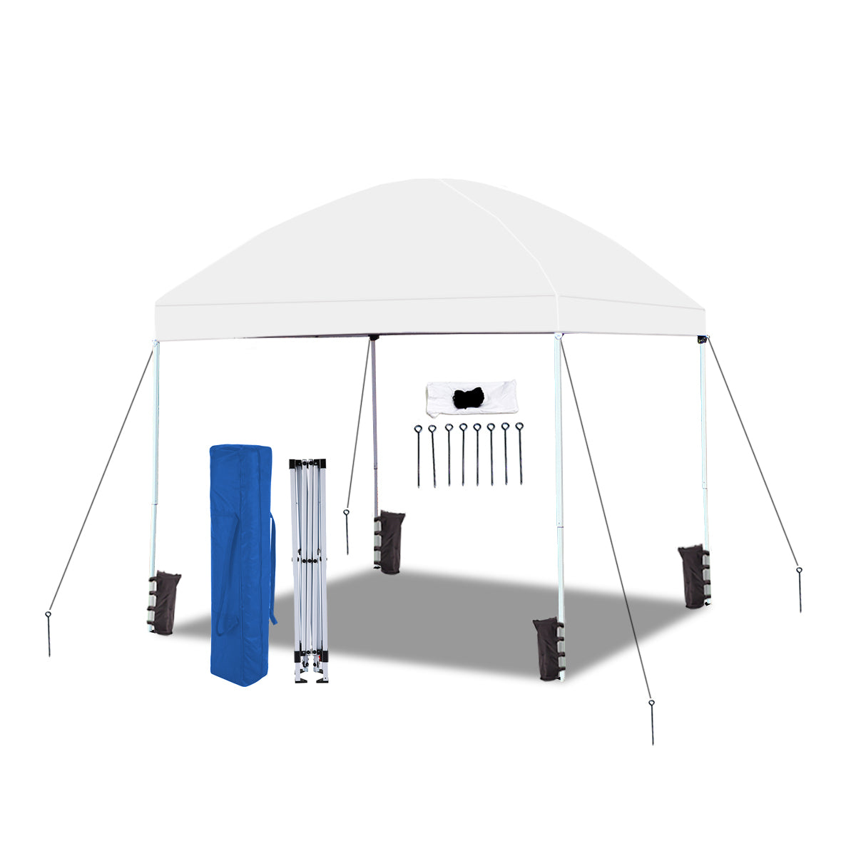 Easyshut 8x8 Instant Pop Up Tent, Bundle w/ Stakes & Weight Bags