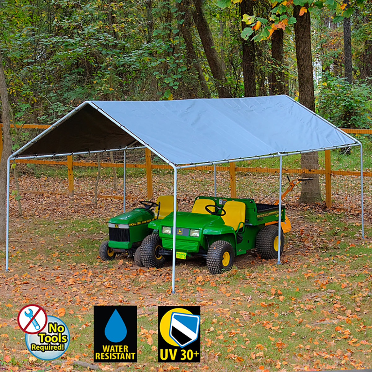 Original 6 Leg King Canopy 10 ft X 20 ft w/ Silver cover