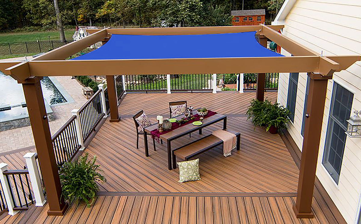 12 ft or 16 ft Quadrilateral Sun Shade Sail in Blue, Green, Sand, or Terracotta Colors