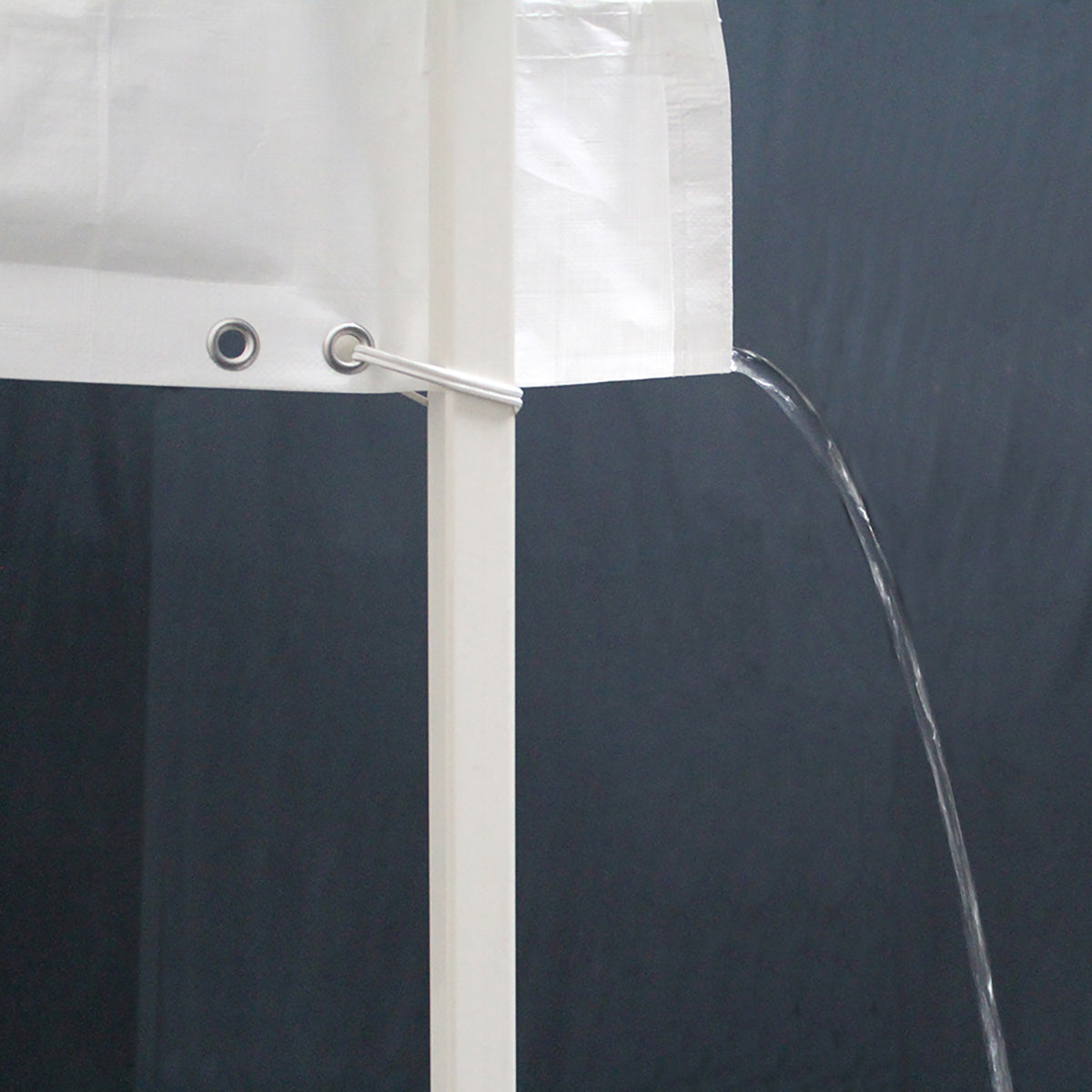 10 ft Rain Gutter w/ 10 White Ball Bungees