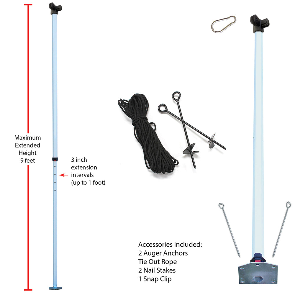 Shade Sail Pole Kit 9 ft. Extension