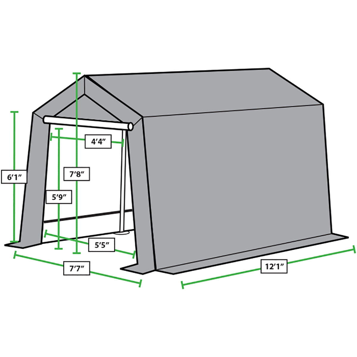 7 ft x 12 ft Garage End Wall w/ Zippers