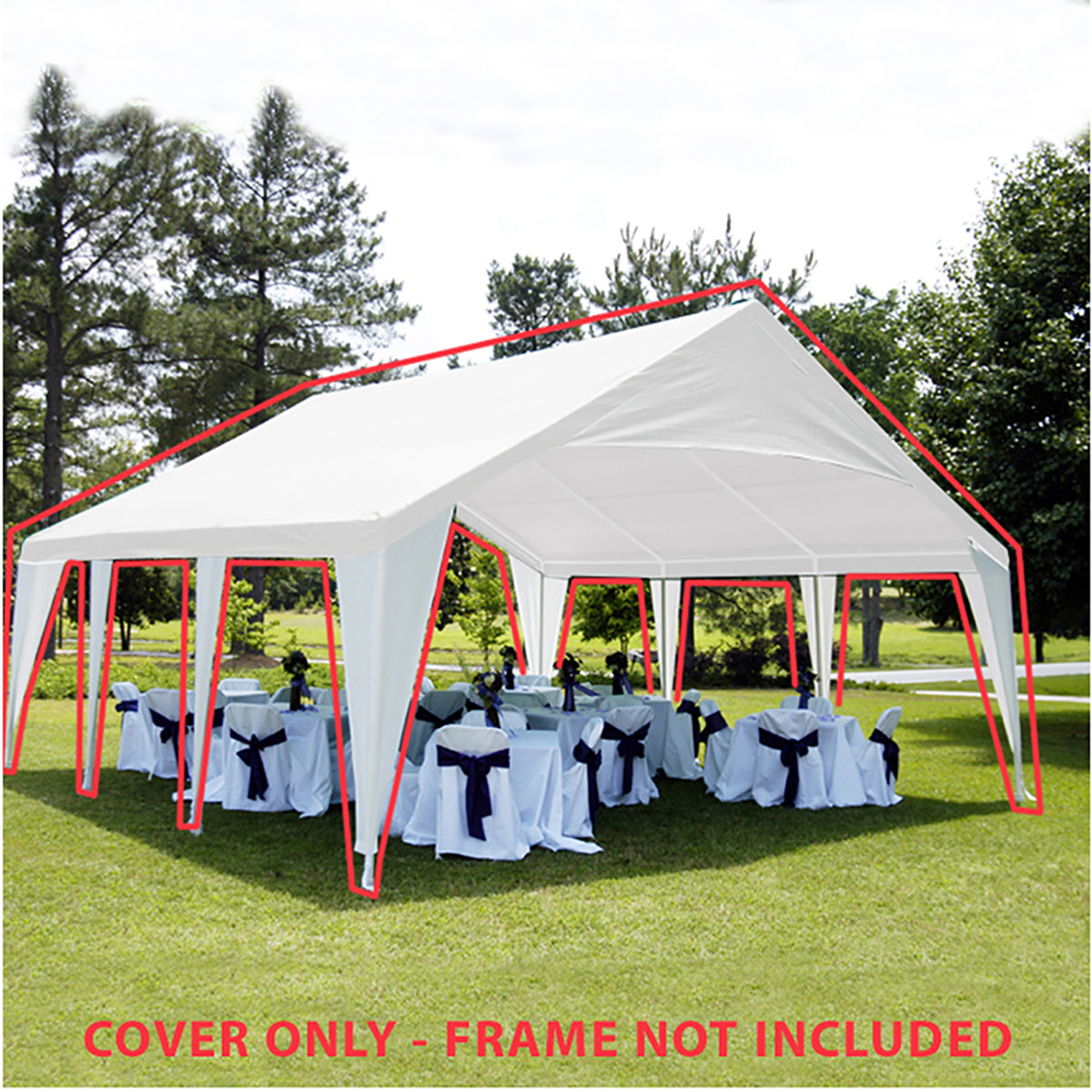 20 ft x 20 ft White Leg Skirt Cover for Event Tent
