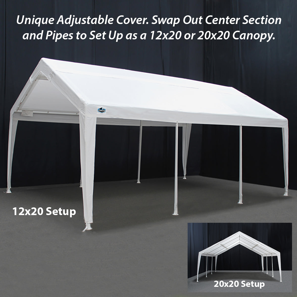 12 ft x 20 ft/20 ft x 20 ft White Fitted Cover for EX1220