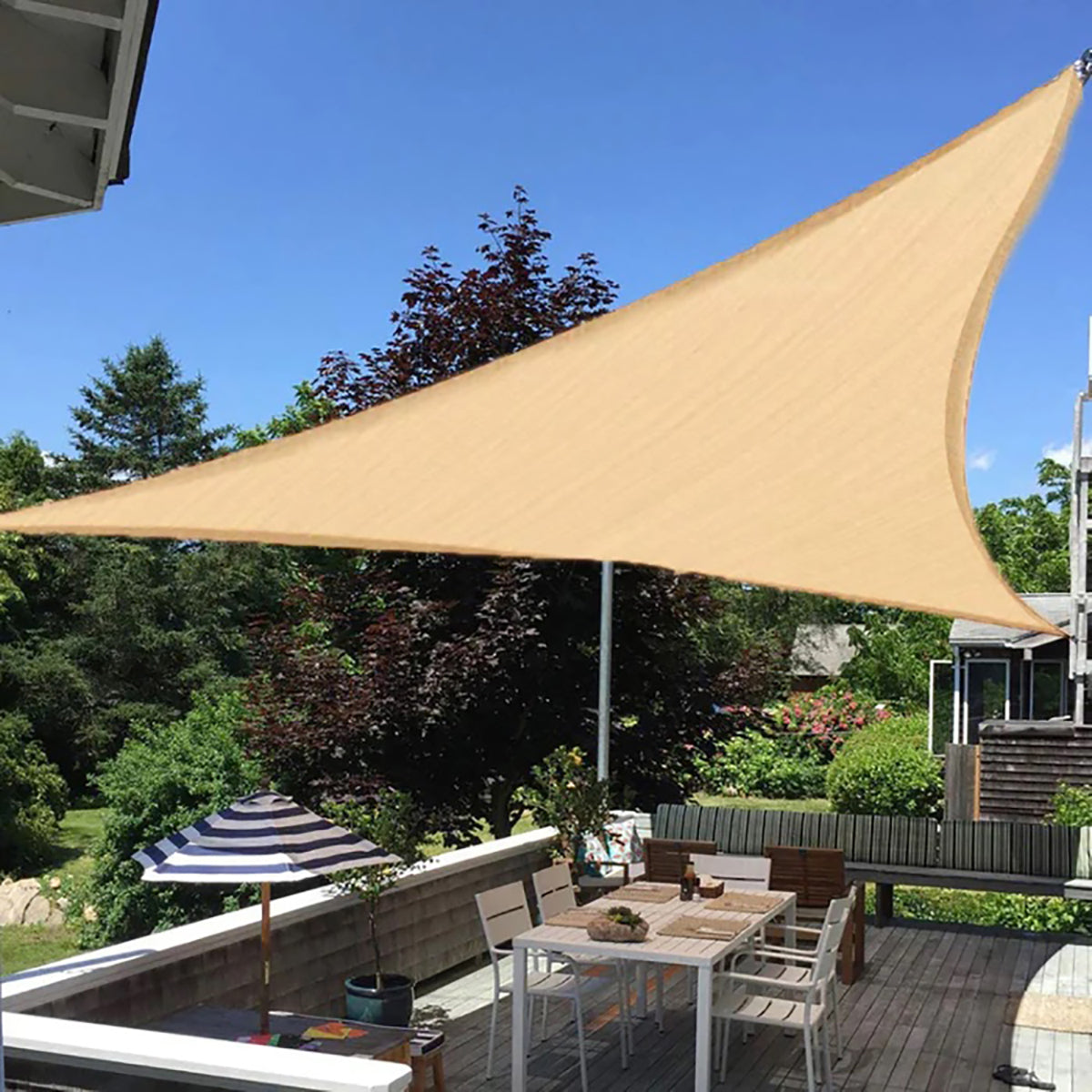 12 ft or 16 ft Triangle Sun Shade Sail in Blue, Green, Sand, or Terracotta Colors