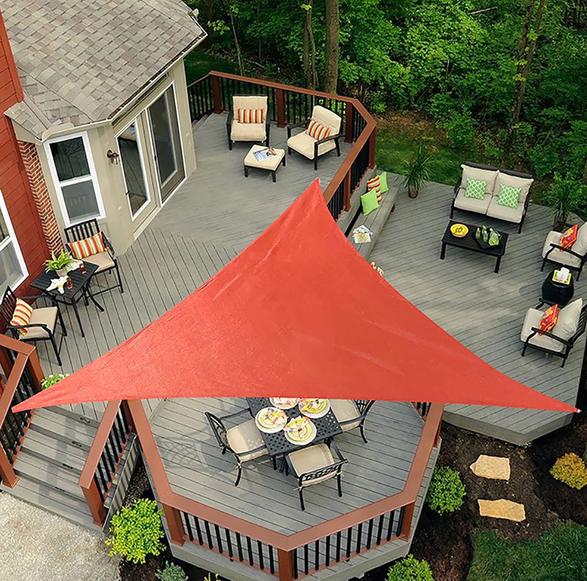 12 ft or 16 ft Triangle Sun Shade Sail in Blue, Green, Sand, or Terracotta Colors