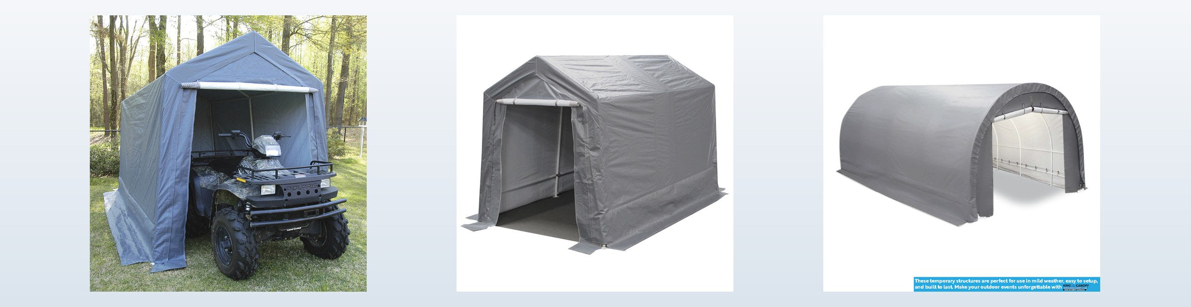 Fabric storage garages and sheds