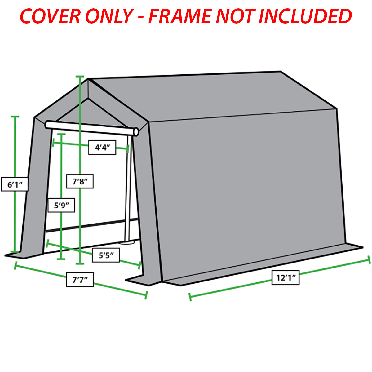 7 ft x 12 ft Opaque White Green Greenhouse