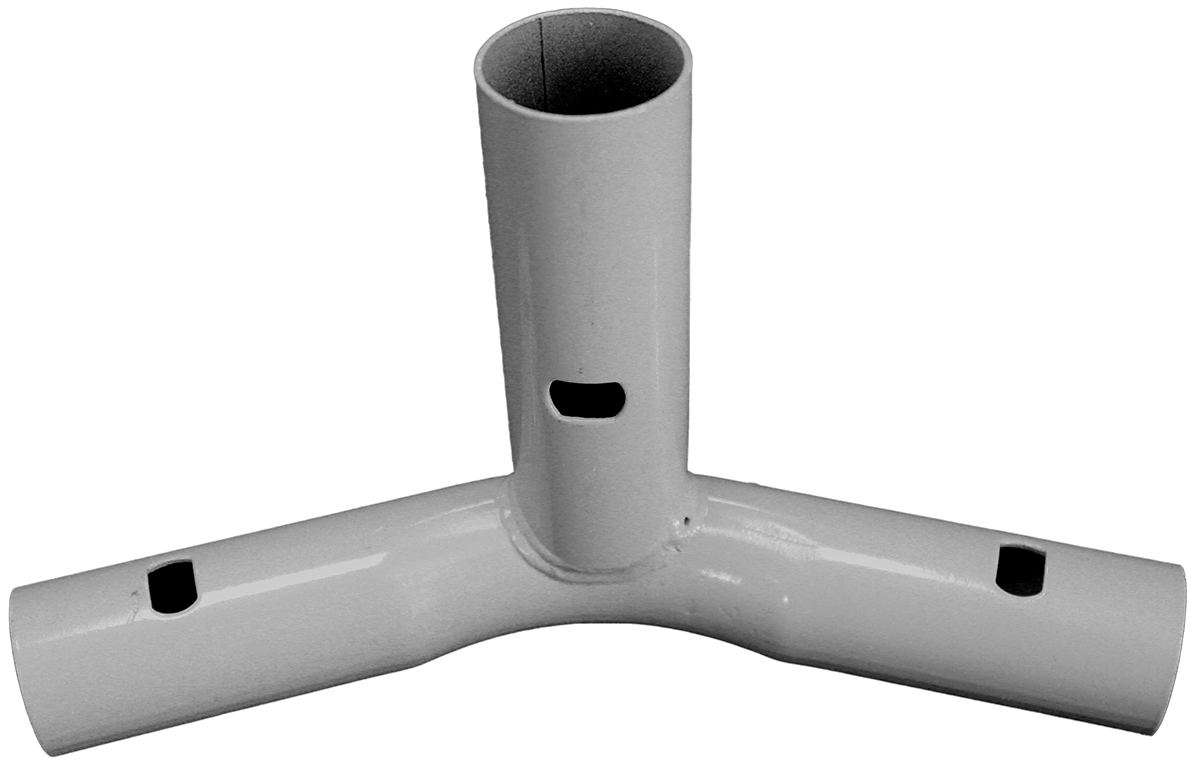 3-Way Low Profile Gray Powder Coated Fitting  / 1 3/8 inch inside diameter for DK1010PCS-24