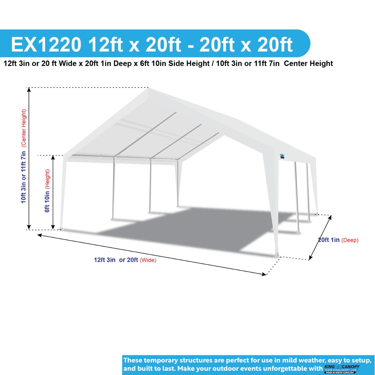 12 ft x 20 ft/20 ft x 20 ft Expandable Canopy