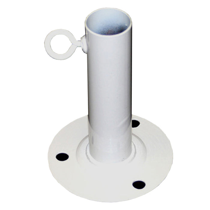1 3/8 inch x 6 inch Foot Pad - White Powder Coated