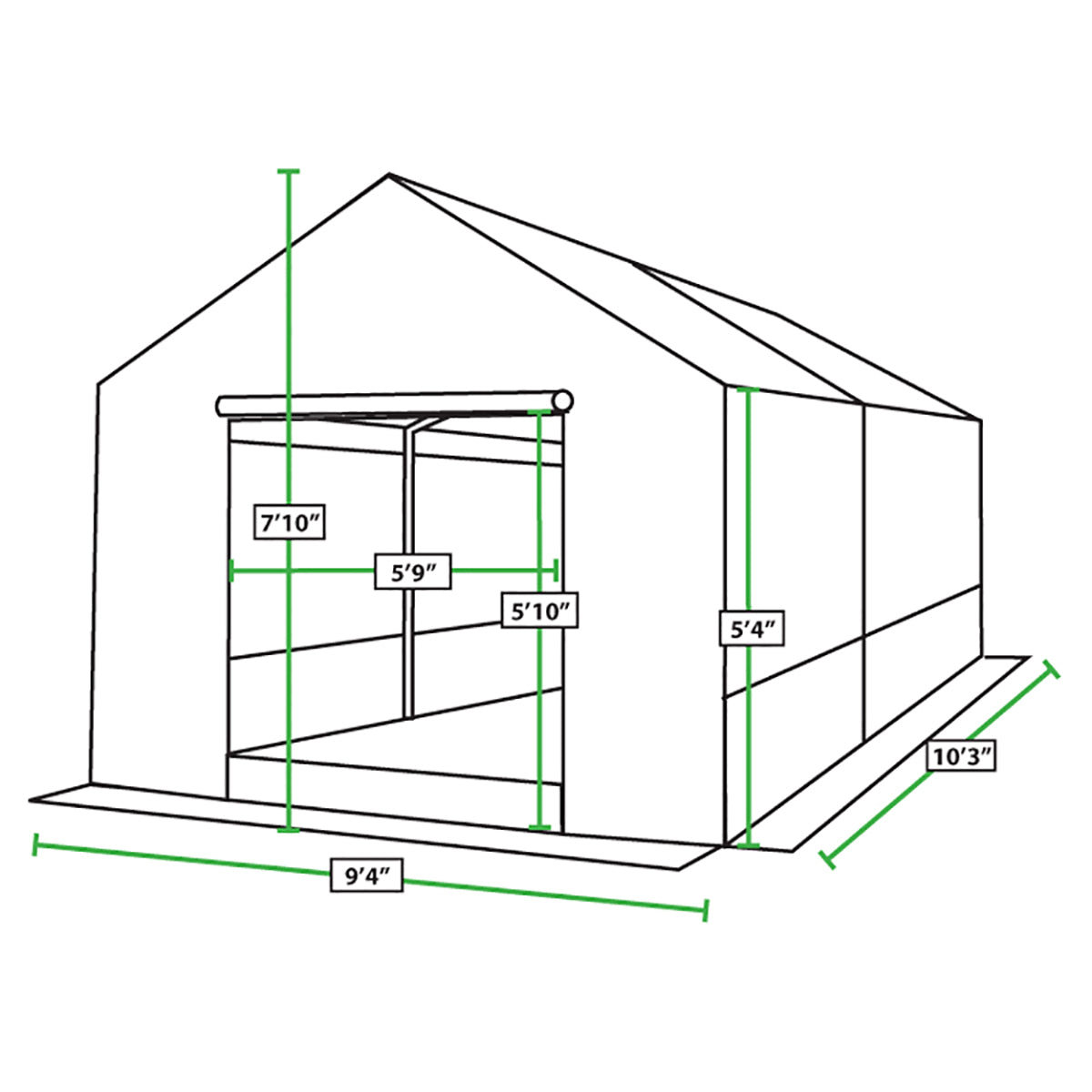 10 ft x 10 ft Greenhouse Kit