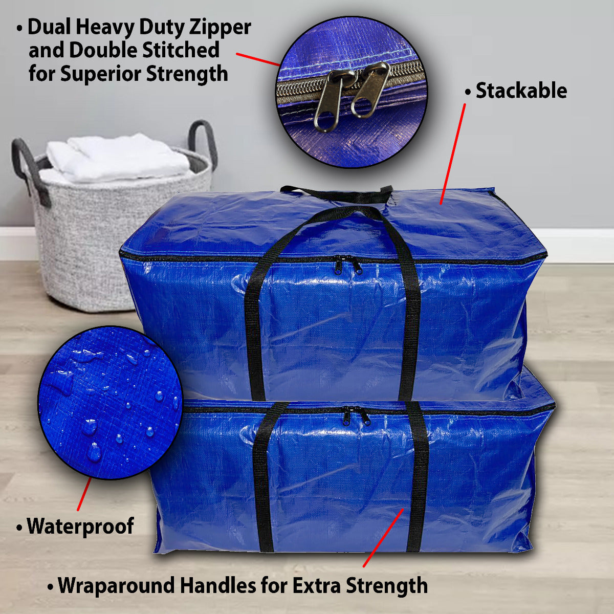 King Canopy Extra Large Moving Bags with Zippers & Carrying Handles