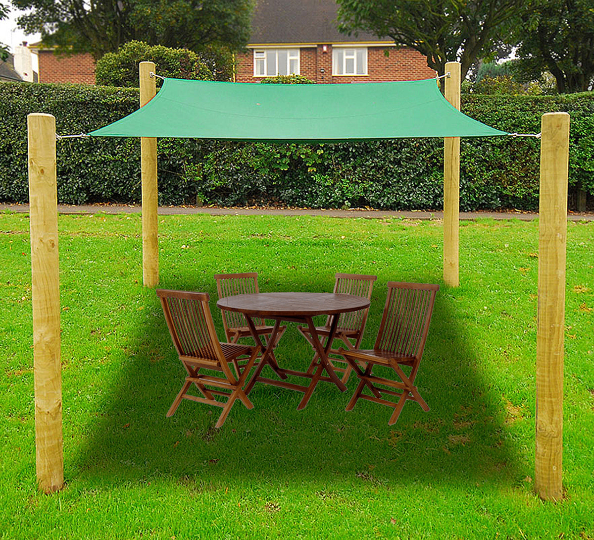 12 ft or 16 ft Quadrilateral Sun Shade Sail in Blue, Green, Sand, or Terracotta Colors
