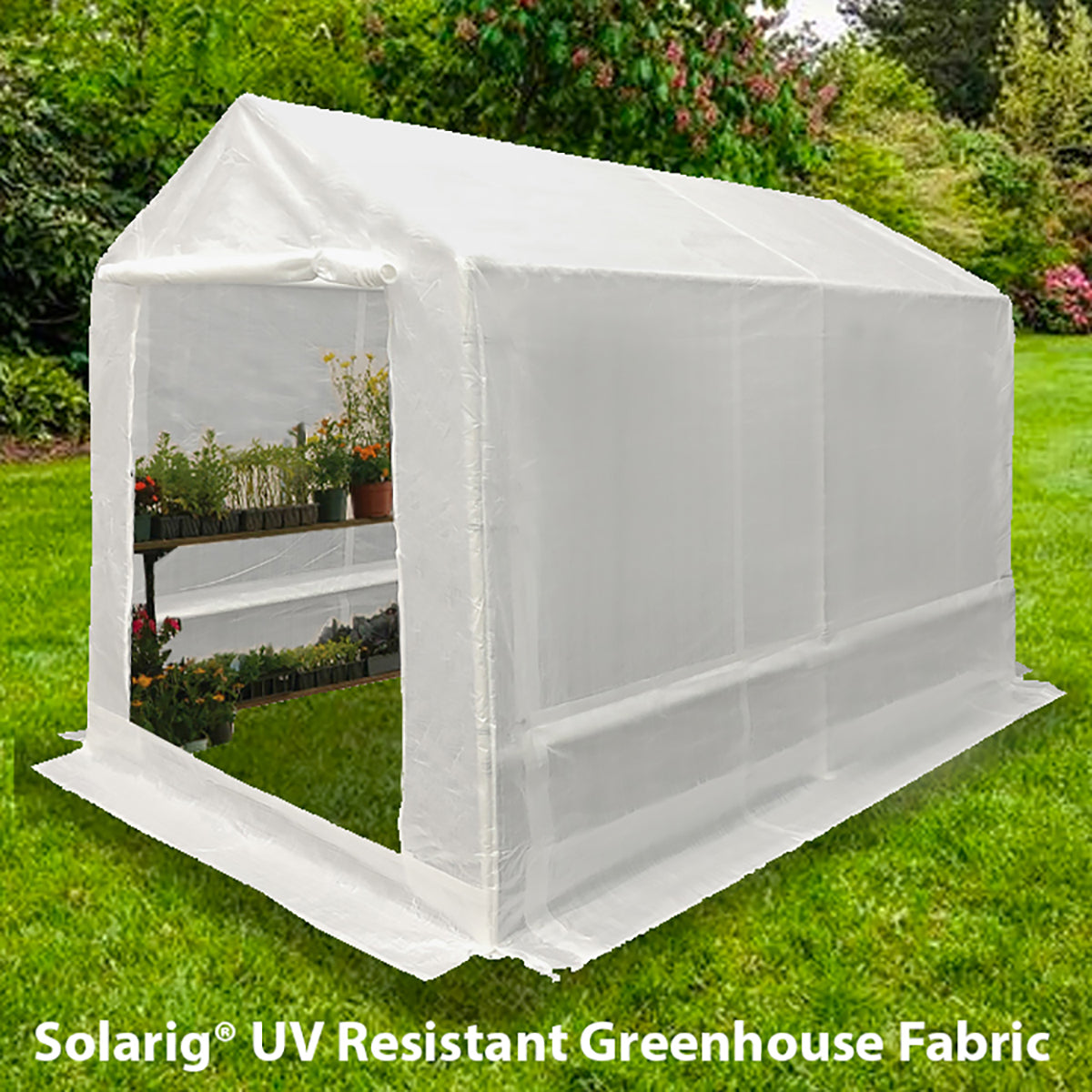 7 ft x 12 ft Opaque White Green Greenhouse