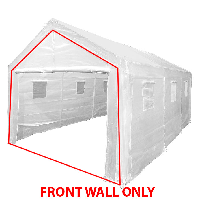 10 ft 8 in x 20 ft Green House End Wall w/ Zipper - Opaqe White