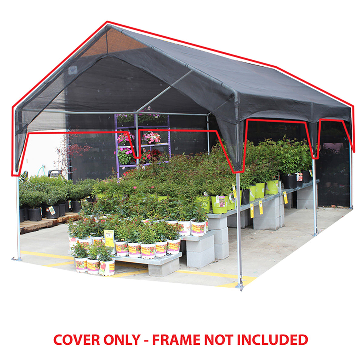 10x20 Black Shade Mesh Cover
