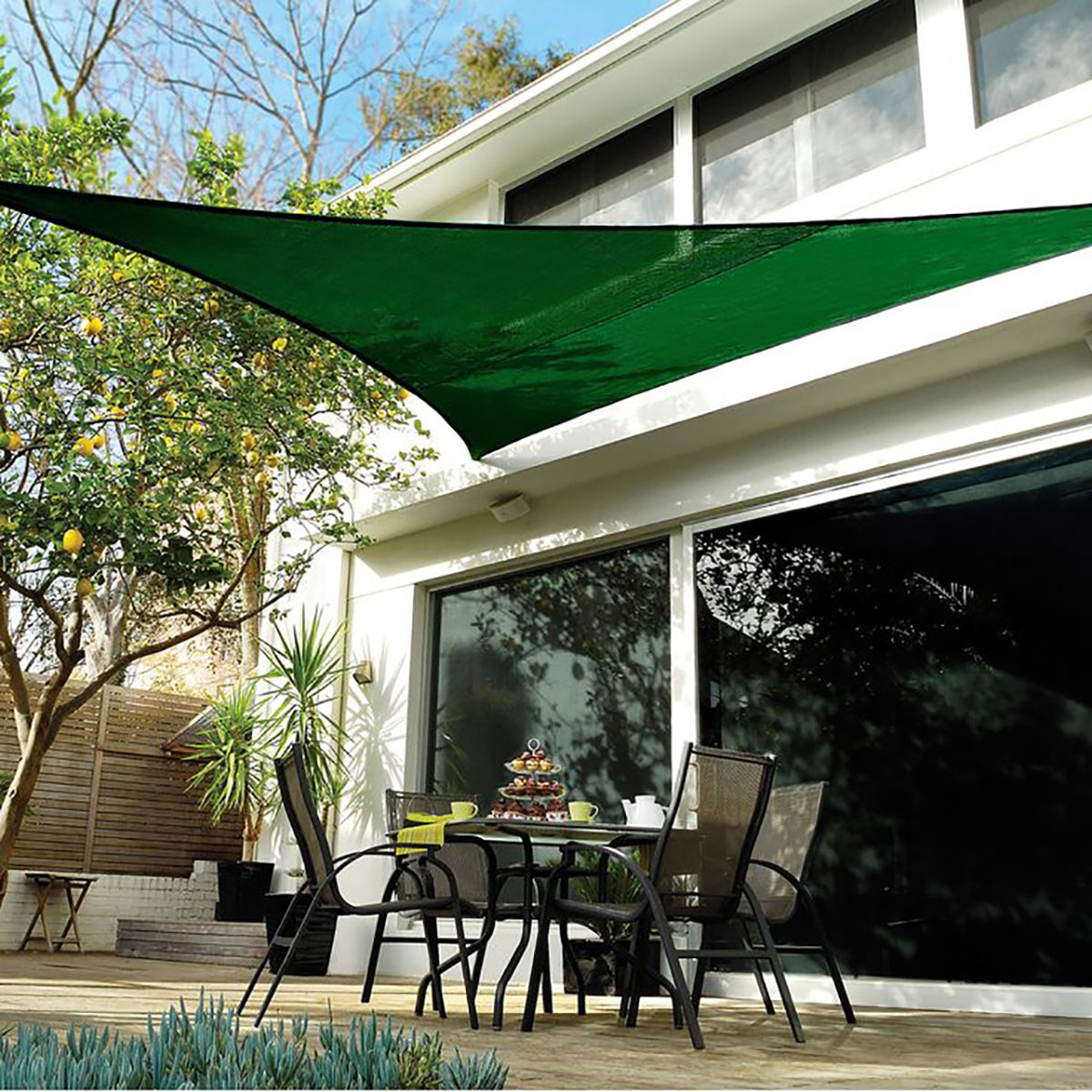 12 ft or 16 ft Triangle Sun Shade Sail in Blue, Green, Sand, or Terracotta Colors