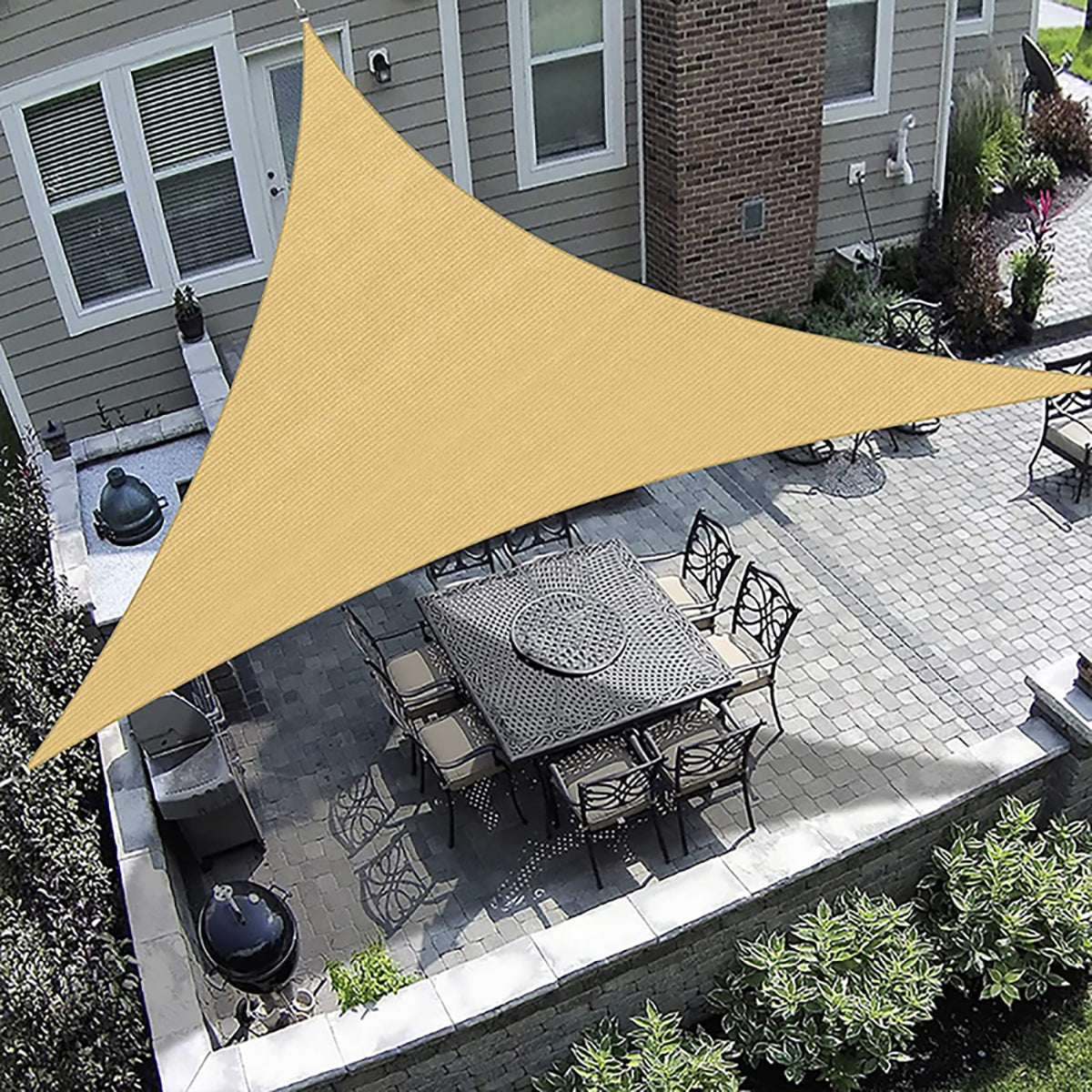 12 ft or 16 ft Triangle Sun Shade Sail in Blue, Green, Sand, or Terracotta Colors