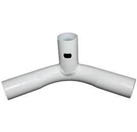 3-Way Fitting / 1 3/8 inch inside diameter. Silver Hammer Tone w Button Hole