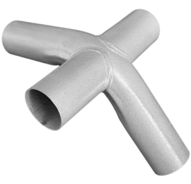4-Way 2 inch Fitting - Silver Hammertone