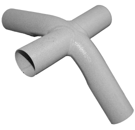 4-Way Fitting / 1 3/8 inch inside diameter - Silver Hammer Tone with Buttons