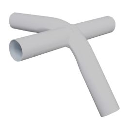 4-Way Fitting / 1 3/8 inch inside diameter - Gray Powder Coated