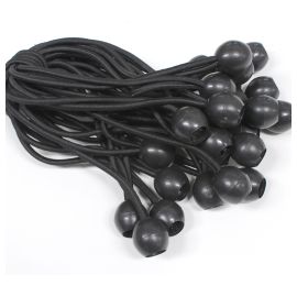 8 inch Black Ball Bungee Straps - 25 pack