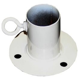 2 inch x 3 inch Tall Metal White Powder Coated Foot Pad