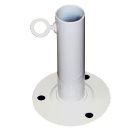 1 3/8 inch x 6 inch Foot Pad - White Powder Coated