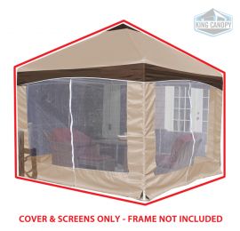 10X10 Garden Party Cover & Screens Only - Caramel Crème