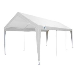 10 ft 8 in x 20 ft White Fitted Cover w/ Leg Skirts