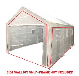 10 ft 8 in x 20 ft Greenhouse Opaque White End Wall w/ Bug Screen Window