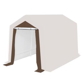 7 ft x 12 ft Brown Garage End Wall w/ Zippers