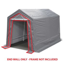 7 ft x 12 ft Silver Garage End Wall w/ Zippers