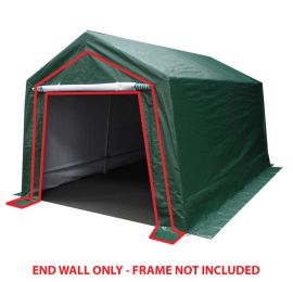 7 ft x 12 ft Green Garage End Wall w/ Zippers