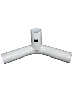 3-Way Fitting / 1 3/8 inch inside diameter. Silver Hammer Tone w Button Hole