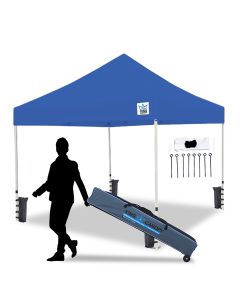 Ares 10x10 Instant Pop Up w/ BLUE Cover - Bundle w/ Stakes & Weight Bags