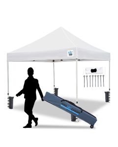 Ares 10x10 Instant Pop Up w/ WHITE Cover - Bundle w/ Stakes & Weight Bags