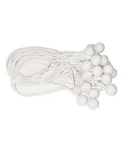 8 inch White Ball Bungee Strap (3/4 Inch Ball)- 25 Pack