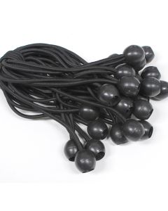 8 inch Black Ball Bungee Straps - 25 pack