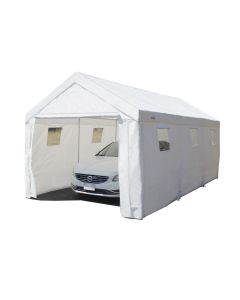 *REFURBISHED* True 10 ft x 20 ft Universal Enclosed Canopy Hammertone Steel & White Cover with Sidewalls