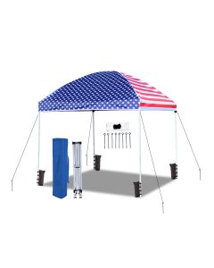Easyshut 8x8 Instant Pop Up w/ USA Cover - Bundle w/ Stakes & Weight Bags