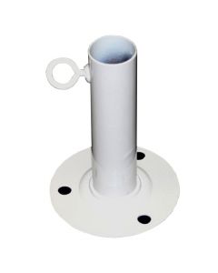 1 3/8 inch x 6 inch Foot Pad - White Powder Coated
