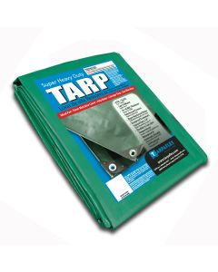 Green/Black Super Heavy Duty Poly Tarp 6' x 8', 14 mil, Multi-Function