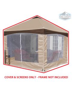 10X10 Garden Party Cover & Screens Only - Caramel Crème