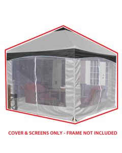 10X10 Garden Party Cover & Screens Only - Stone Garden - REFURBISHED LEVEL 2
