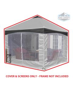 13X13 Garden Party Cover & Screens Only - Stone Garden