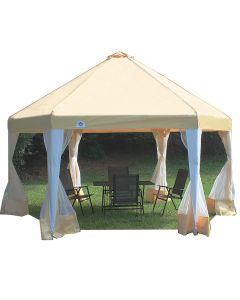 Hexagon Canopy 13 ft X 13 ft w/ Tan cover